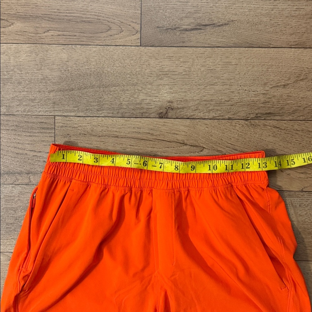 Lululemon Men’s Size Small Bright Orange Training Shorts Running Fitness Workout - Picture 10 of 11